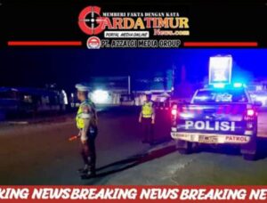 Satlantas Polres Takalar Gelar Patroli Blue Light, Ciptakan Rasa Aman Bagi Warga di Malam Hari. 