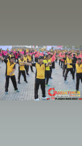 Meriahkan HUT Bhayangkara ke-78 Tahun 2024, Kapolres Gowa Hadiri Olahraga Bersama TNI-POLRI. 