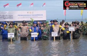 Pimpin Penanaman Pohon Mangrove Di Takalar, Kakorpolairud Baharkam Polri, Ajak Masyarakat Untuk Melestarikan. 