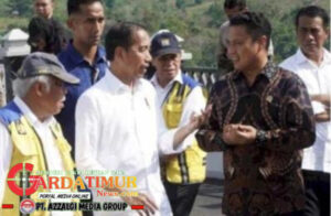 Presiden Jokowi Resmikan Bendungan Pamukkulu Takalar, Didampingi PJ Gubernur, Anggota DPR-RI Andi Iwan Darmawan Aras.  