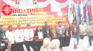 Paslon H.M Ali Yusuf Siregar dan Bayu Sumantri Agung Resmi Mendaftar di KPU Deli Serdang, Menjadi Calon Bupati Deli Serdang