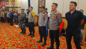 Personel Polres Gowa Amankan Debat Terbuka Kedua Calon Bupati dan Wakil Bupati Gowa.