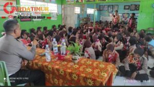 Kasat Lantas Polres Takalar Gelar Sosialisasi Tertib Berlalu Lintas bagi Siswa Jambore SD Soreang Galut.