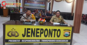 Kapolres Jeneponto Hadiri Video Conference Kunjungan Kerja Komisi III DPR RI Terkait Pengawasan Gakumdu Pilkada Serentak 2024.