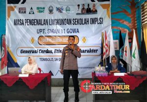 Kapolsek Tombolopao Polres Gowa Lakukan Penyuluhan Judol dan Napza Siswa Baru SMAN 11 Gowa