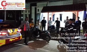 Ciptakan Situasi Aman dan Kondusif di Wilayah Hukum Polres Takalar,Polsek Pattallassang Giat Patroli Malam.