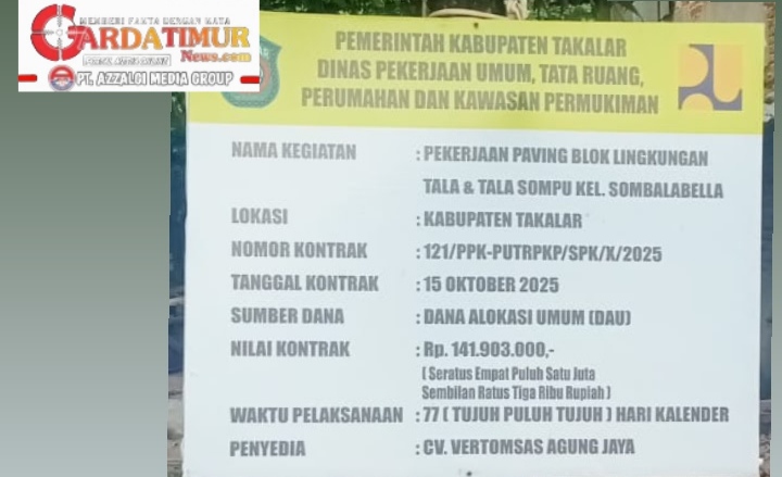 Poyek Paving Blok Kelurahan Sombalabella Takalar Diduga Tak Sesuai RAB.