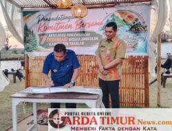 Penandatanganan Komitmen Bersama Akselerasi Pengembangan 7 Destinasi Wisata Unggulan Kabupaten Takalar. 