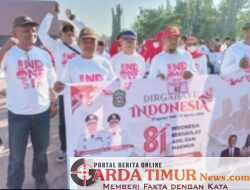 Semarakkan HUT ke-81 Kemerdekaan RI,Sekwan Pimpin Gerak Jalan Santai Sekretariat DPRD Takalar,