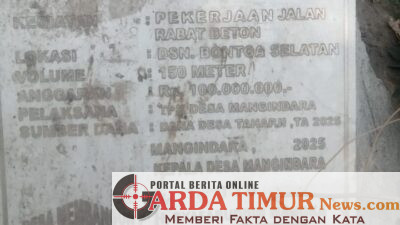 Diduga Blokir Nomor WhatsApp Wartawan Setelah Dikonfirmasi Soal Rabat Beton Rp100 JT Rusak.